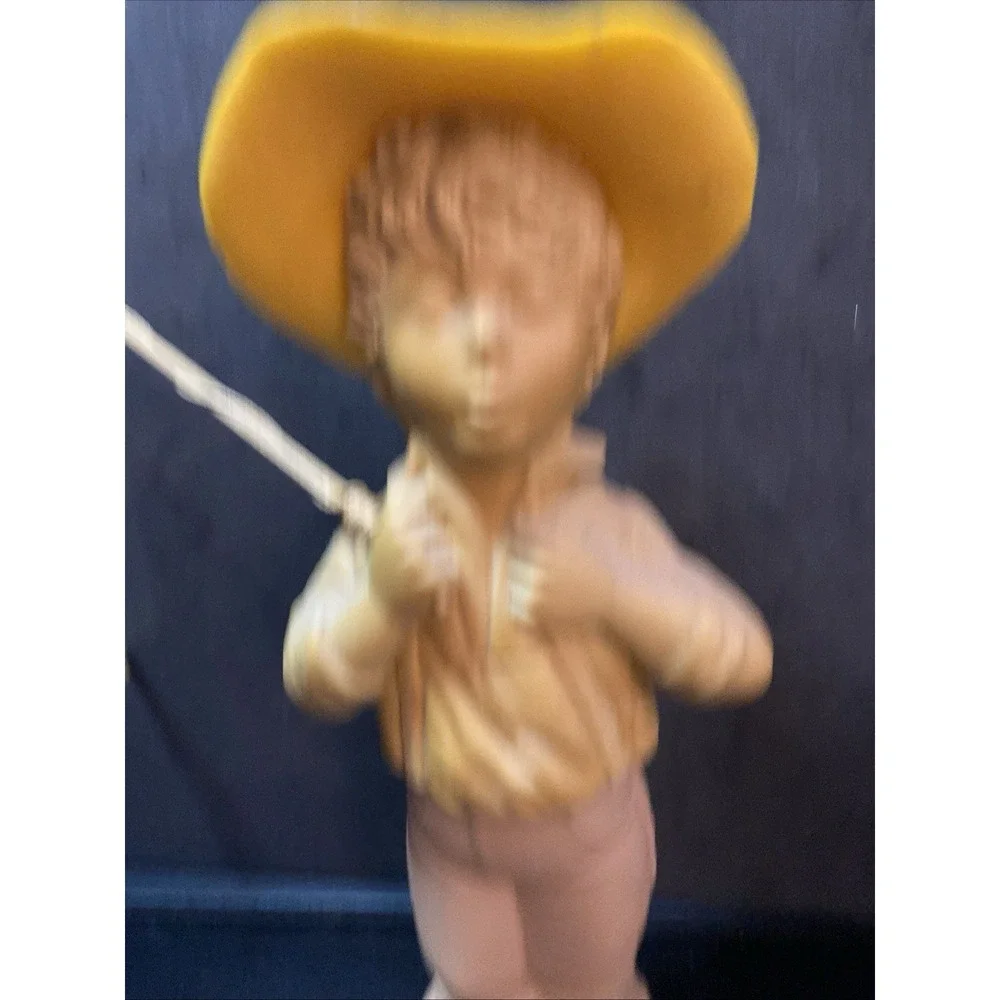 VINTAGE Avon Catch A Fish Boy Fishing Cologne Glass Decor Bottle C3